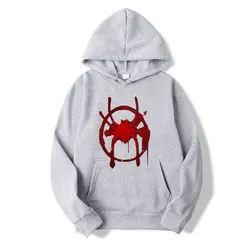 Plus Size Funny Black Hoodie with Spider Symbol - XXXL (GRAY)