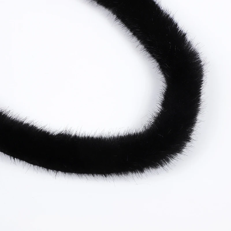 Fur Fabric 1m Artificial Mink Fur Ribbon Trim Tapes DIY Fluffy Faux Fur Strips For Down Jacket Decor Sewing Coat Hood Clothing Materials