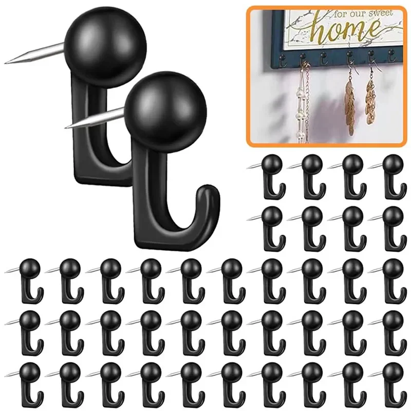 Creative Push Pin Hooks Thumbtack Hooks Decorative Thumb Tacks Hook Back Push Pins For Cork Board Bulletin Board 50Pcs