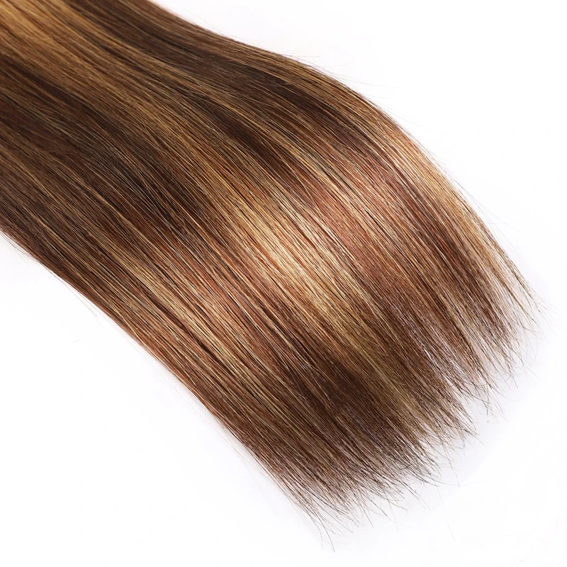 Liddy Colored Highlight Bundles Human Hair Weaving Weft Bone Straight Human Hair Bundles 3/4 Ombre Honey Brown Extensions