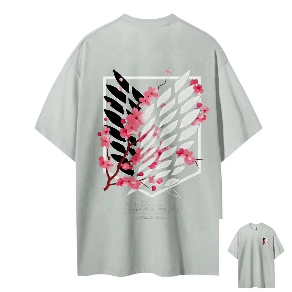 Attack on Titan Wings of Freedom Pink Cherry bedrucktes T-Shirt für Herren und Damen, T-Shirt für Herren, Top, Sport-T-Shirt, Herren-T-Shirt – Detail 8