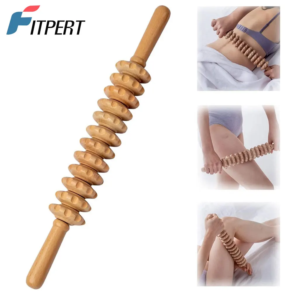 Wood Roller for Stomach Cellulite, Wooden Therapy Massage Tools for Body Shaping,Wood Rolling Massage Stick for Back Pain Relief