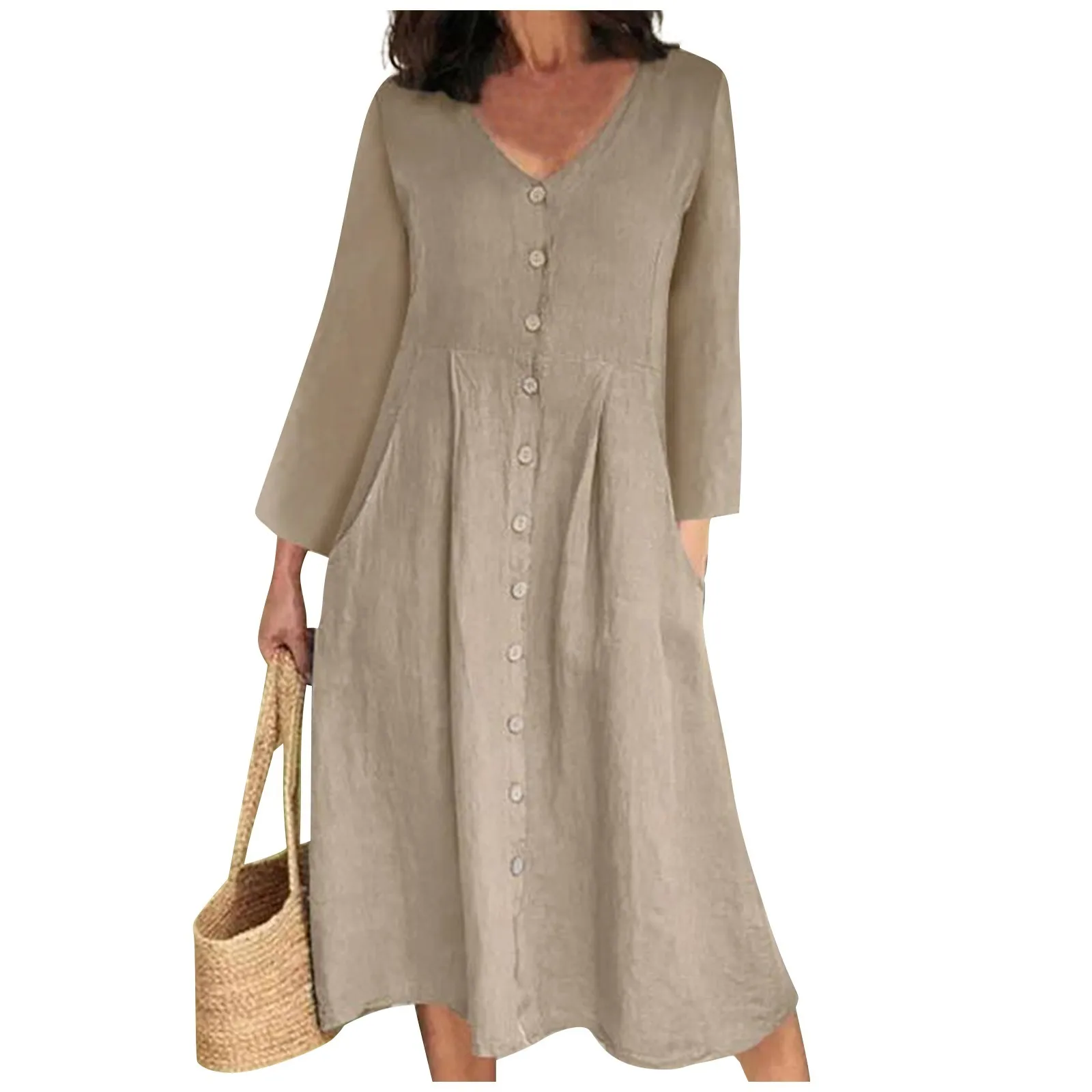 

Loose Dress For Women Summer Lazy Style Dress High Waist Bohemian Cotton Linen Dress Women Street Beach Long Dress 2023