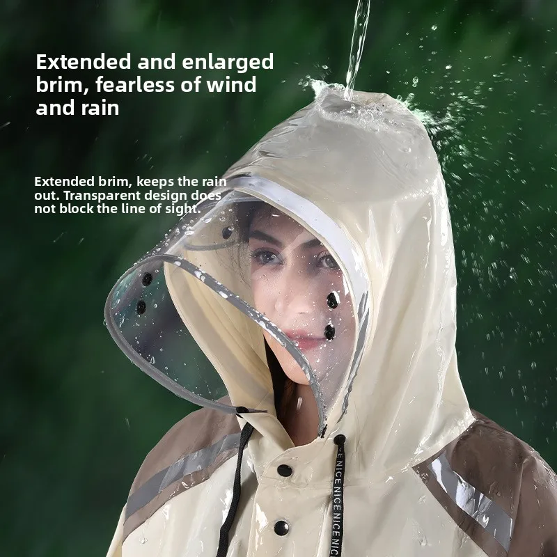 Women's Waist-Cinching Long Raincoat Poncho