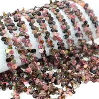 Natural Mixed Color Tourmaline Flat Water Drop Beads Rough Size 3x4mm-5x6mm，Strand Length 39cm,DIY Bracelet/Necklace 2