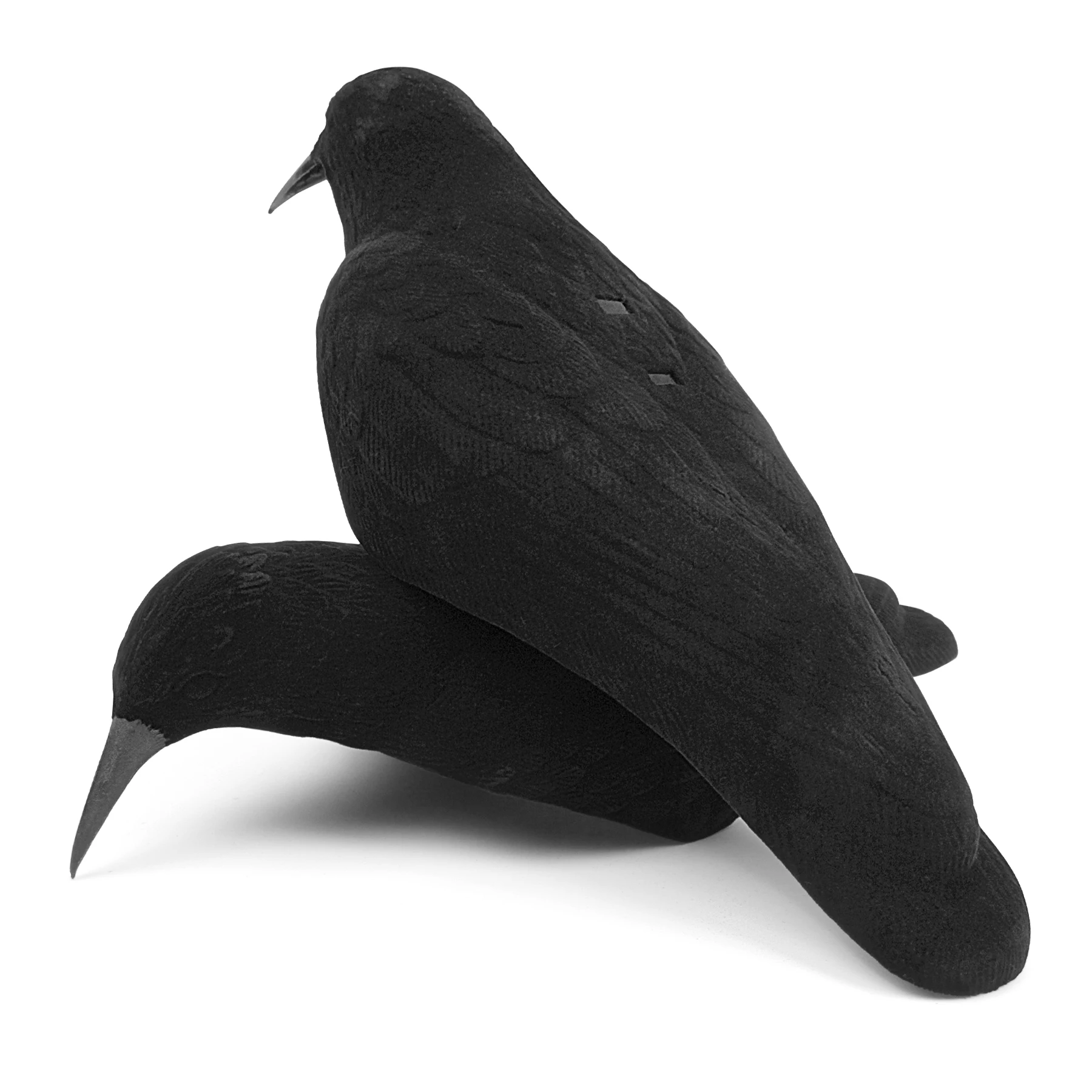 Lot 6 corbeaux leurres plastique noir - Épouvantails jardin effaroucheurs oiseaux décor pelouse chasse