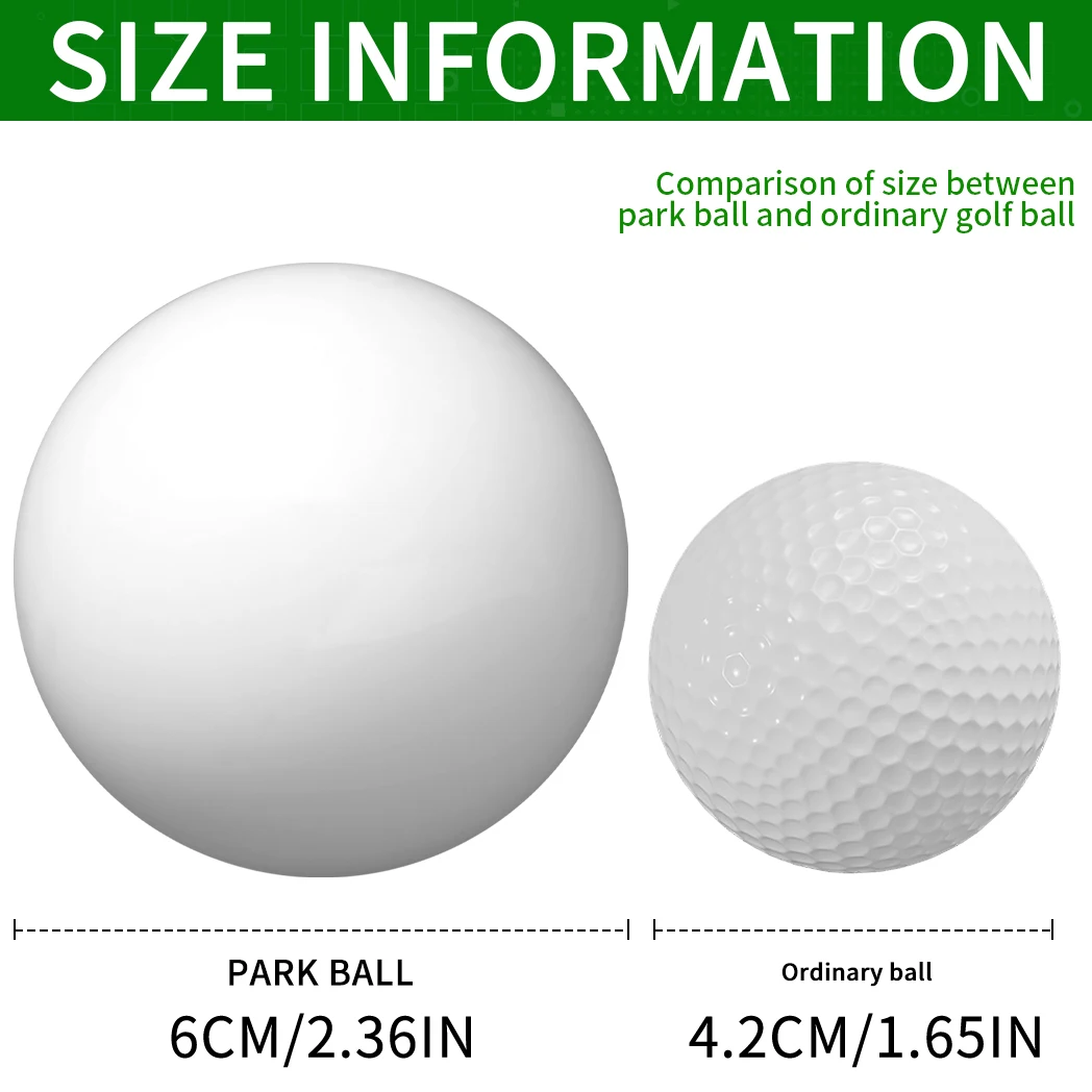Golf Balls Outdoor Park Golf Balls Durable Multicolor 6cm 2.3 in