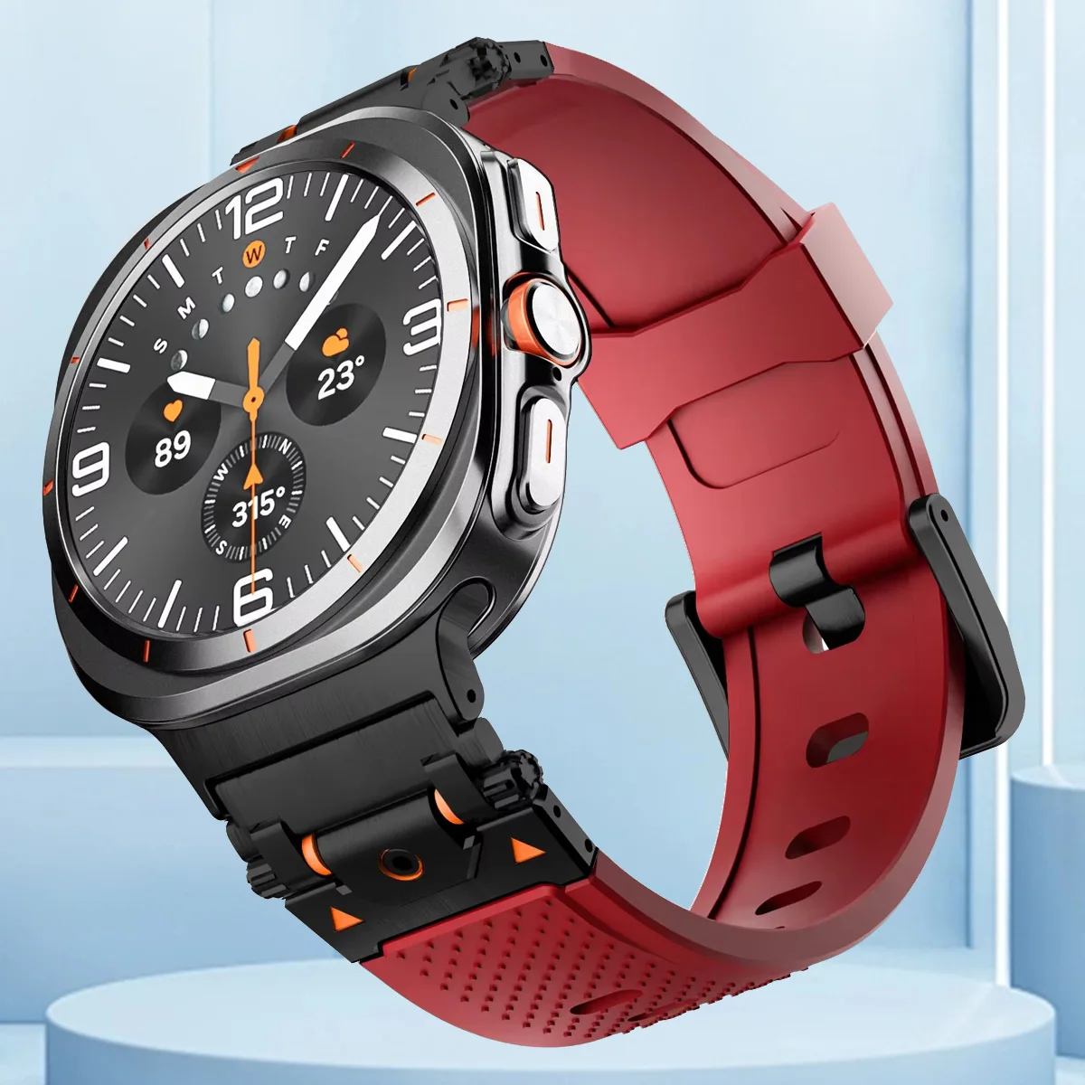 Premium Soft Silicone Strap with Metal Adapter