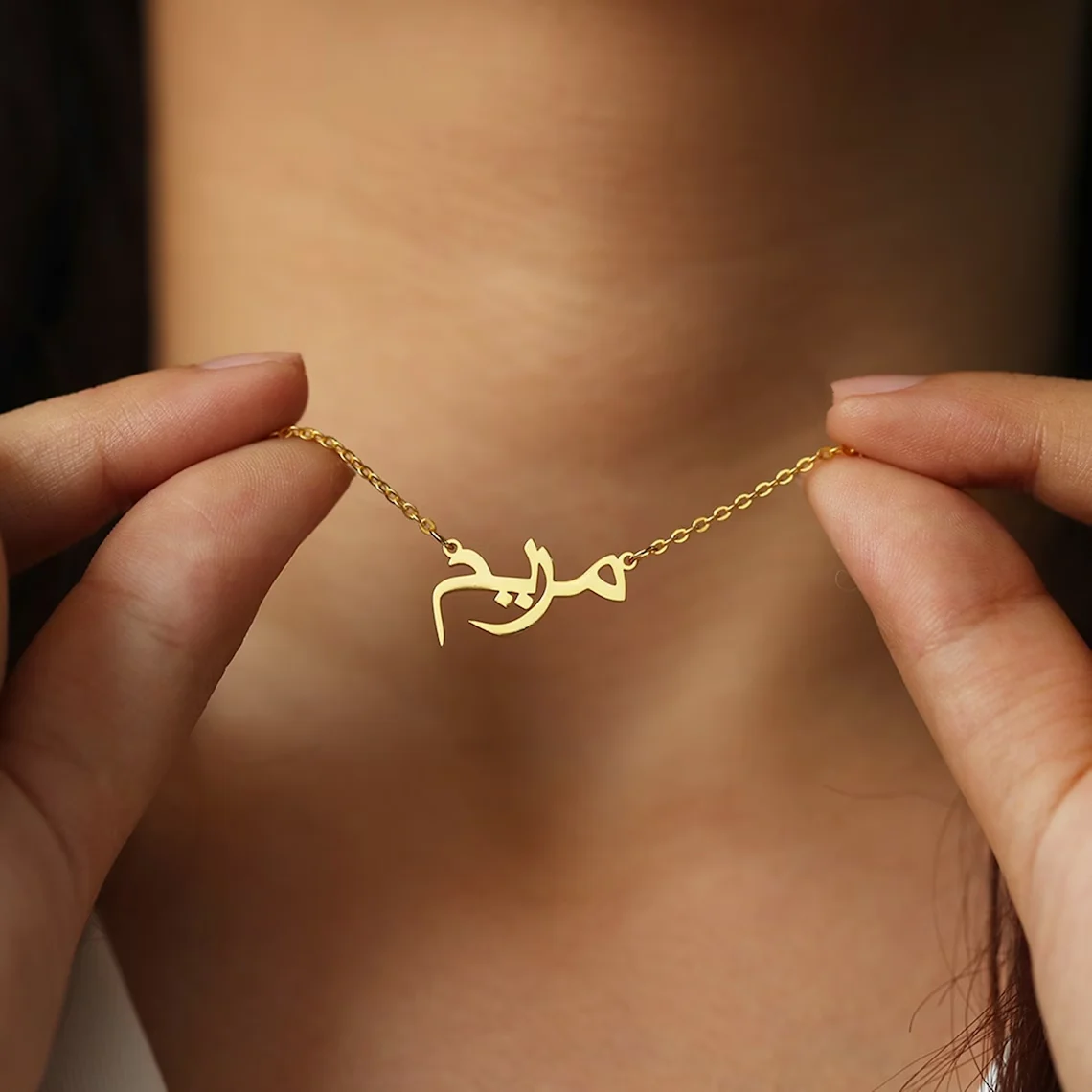 

Customized Arabic Name Custom Necklaces for Women Personalized Stainless Steel Gold Chain Choker Islamic Necklace Jewelry Gift