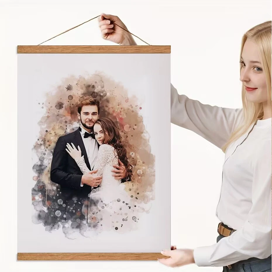 Picture Magnetic Hanger Frame Teak Wooden Poster Frames Hanging for Canvas Print Artwork Photo Maps Scrolls Wall Art Home Decor photo frame wood canvas frame wood photo frame wood frame wood picture frame art frames