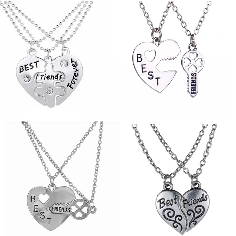 Collares de mejores para siempre, collar con estilo Bff de 3 piezas, colgante de amistad con corazón, regalo para niñas|Collares colgantes| - AliExpress