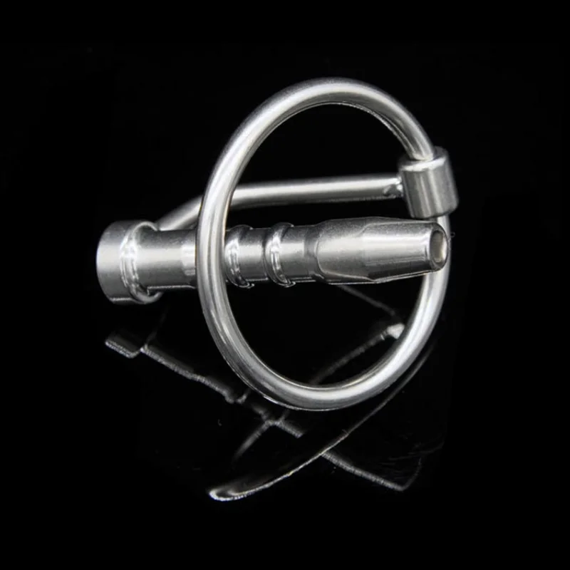 Penis Sex Toys Male Stainless Steel Hollow Urethral Dilator Sounding Penis Plug with Glans Ring Chastity Stretcher