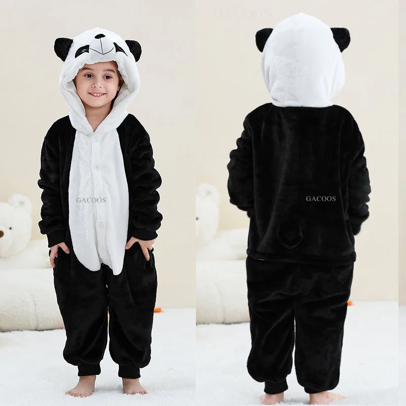 Animal Panda Onesies Kigurumi Pajamas for Children Lion Unicorn