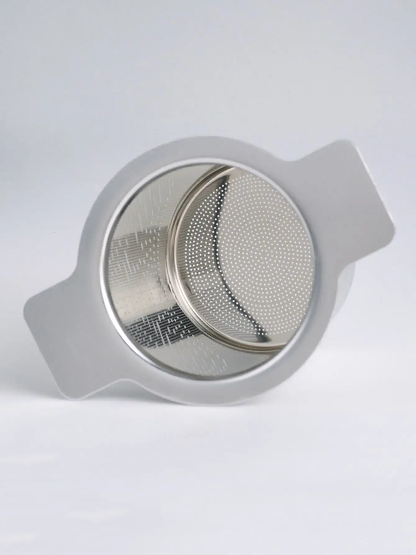 1pc Double Handles Tea Infuser with Lid Stainless Steel Fine Mesh Coffee Filter Teapot Cup Hanging Loose Leaf Tea Strainer