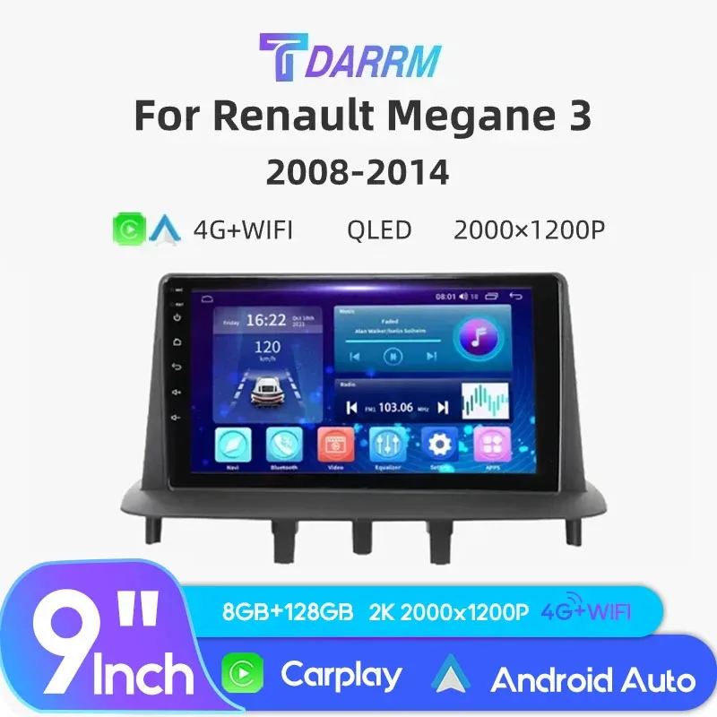 

Android13 Car Radio For Renault Megane 3 2008-2014 Video Player Navigation GPS 4G WIFI Carplay Autoradio Head Unit Multimedia