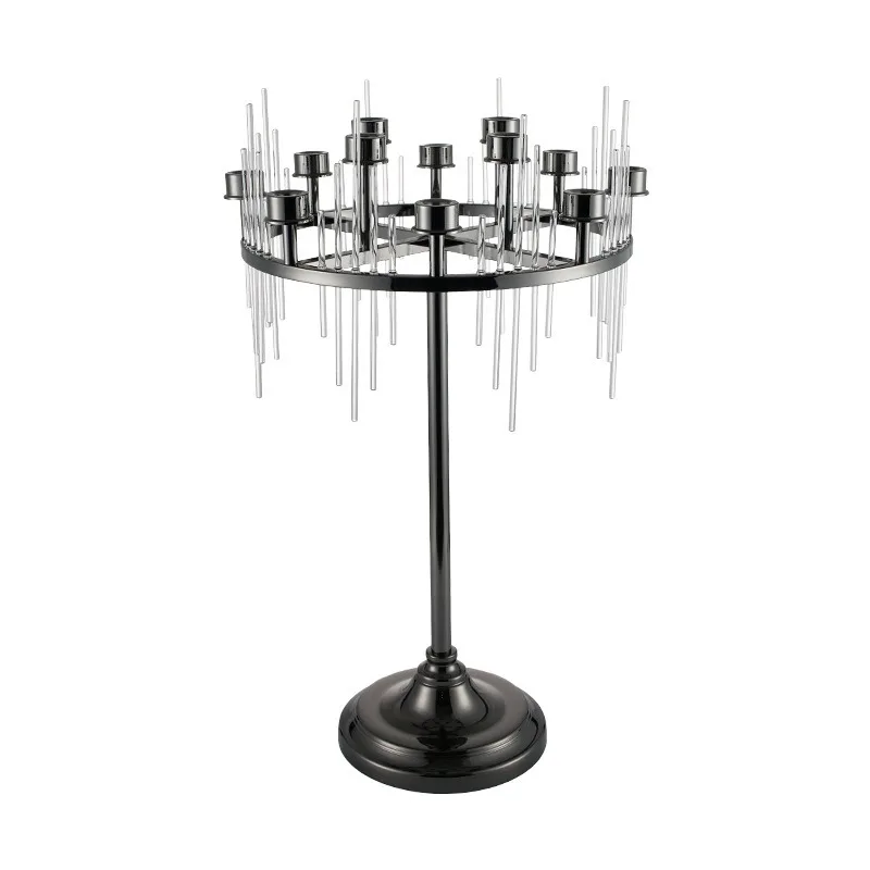 

12 Heads Metal Candlestick Candelabra Candle Holders Stands Wedding Table Centerpieces Flower Vases Road Lead Party Decoration