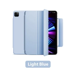 Premium Magnetic Shockproof PU Tablet Case - Enhanced Protection & Versatile Design for Air 4 5 (Light Blue)
