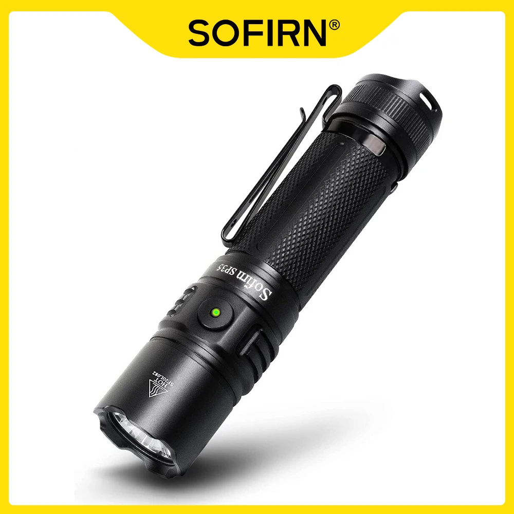 

Sofirn SP35 Rechargeable LED Flashlight 21700 Type C 2A SST40 2200lm Torch 2 Groups with Ramping Power Indicator Update ATR