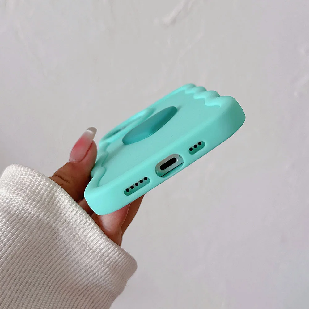 Charming 3D Love Heart Wave Silicone Phone Case