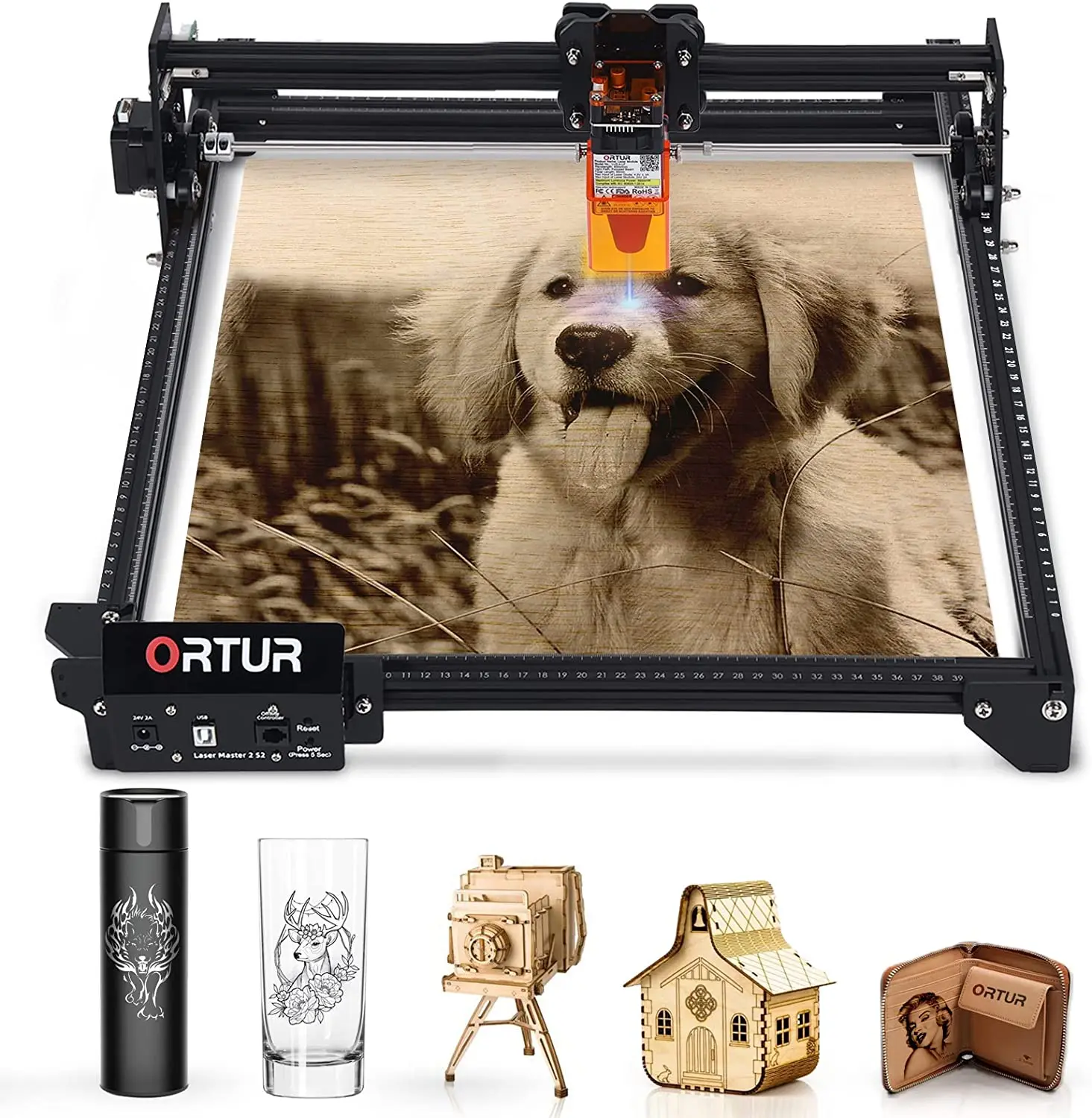 

ORTUR OLM2S2 Laser Engraver Cutter Metal DIY Marker Engraving Cutting Machine Lightburn CNC Desk Printer Wood Acrylic Leather