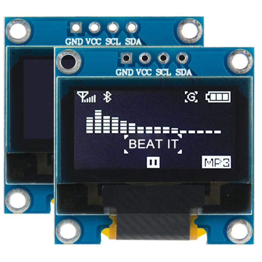 

Модуль дисплея OLED 0,96 дюйма IIC I2C SSD1306, 2 шт., совместим с драйверами Arduino DC 3-5 в (белый)