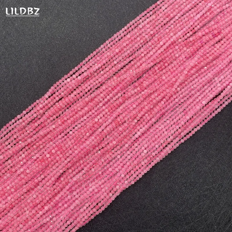 

Natural Stone Beads Pink Crystal Faceted Loose Beads 2mm3mm4mm for Jewelry Making DIY Necklace Bracelet Accessories 15.5 Inches