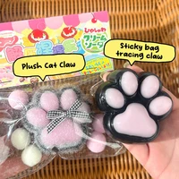 Cat Paw Mochi Taba Squishy Fidget Toy Cute Plush Cat Paw Silicone Slow Rebound Pinch Decompression Toy Stress Release Vent Toy 2