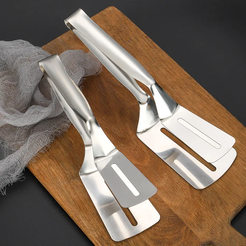 2-in-1 Kitchen Accessories Kitchen Gadget Sets Omelette Spatula Silicone Spatula for Toast Pancake Egg Flip Tongs Cocina