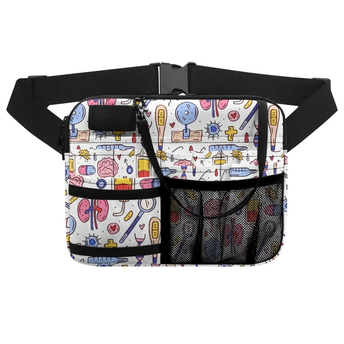 Multi-pocket Nurse Waist Bag Portable Adjustable Hospital Work Medicine Scissors Pen Storage Bag Medical Style Casual Fanny Pack