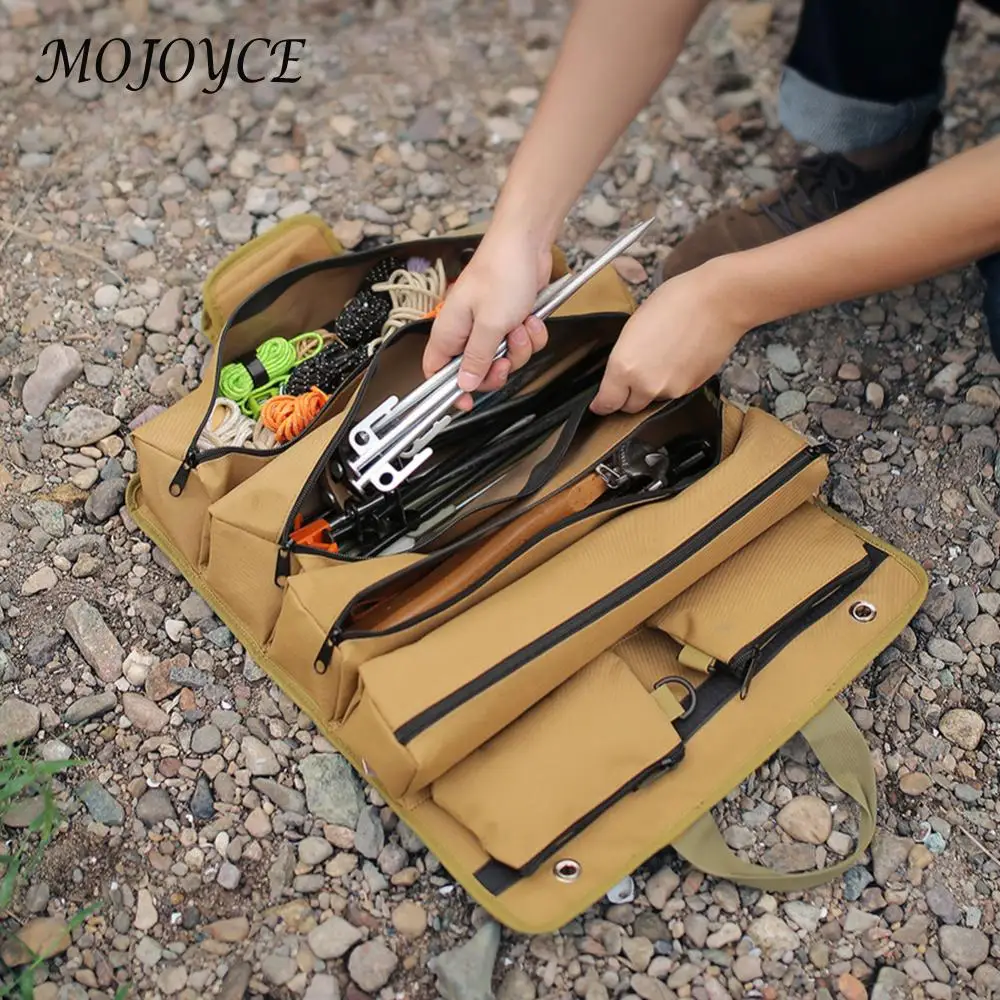 Hardware Tools Pouch with Detachable Pouches Wrench Roll Pouch Multi Pocket Portable for Mechanic Electrician Motorcycle Truck