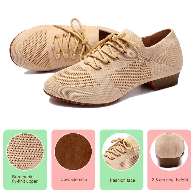 Dance Shoes for Women Jazz Salsa Ballroom Dancing Shoes Mesh Casual Flat Sprots Shoe Ladies Girls Modern Yoga Sneakers 34-42