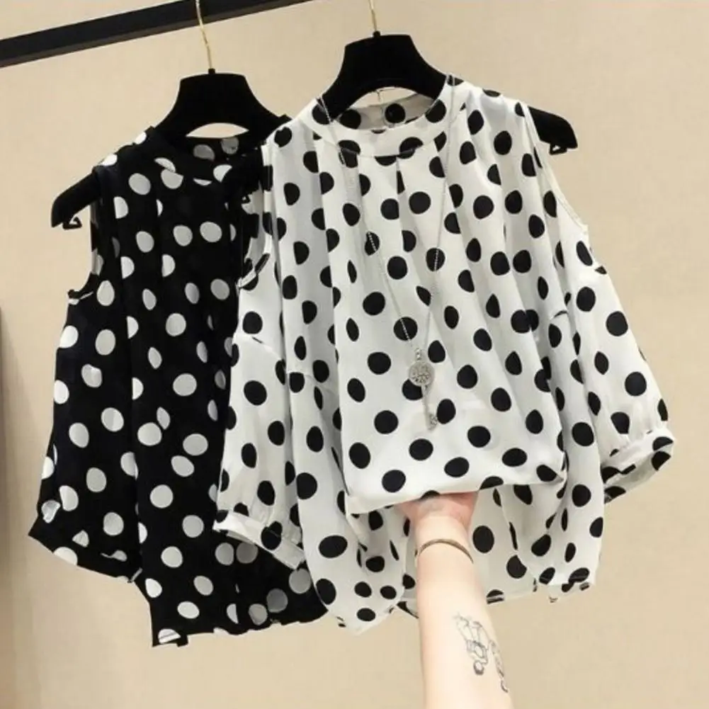 Women's Polka Dot Off-Shoulder Top | Relaxed Fit for Summer Days main image 0