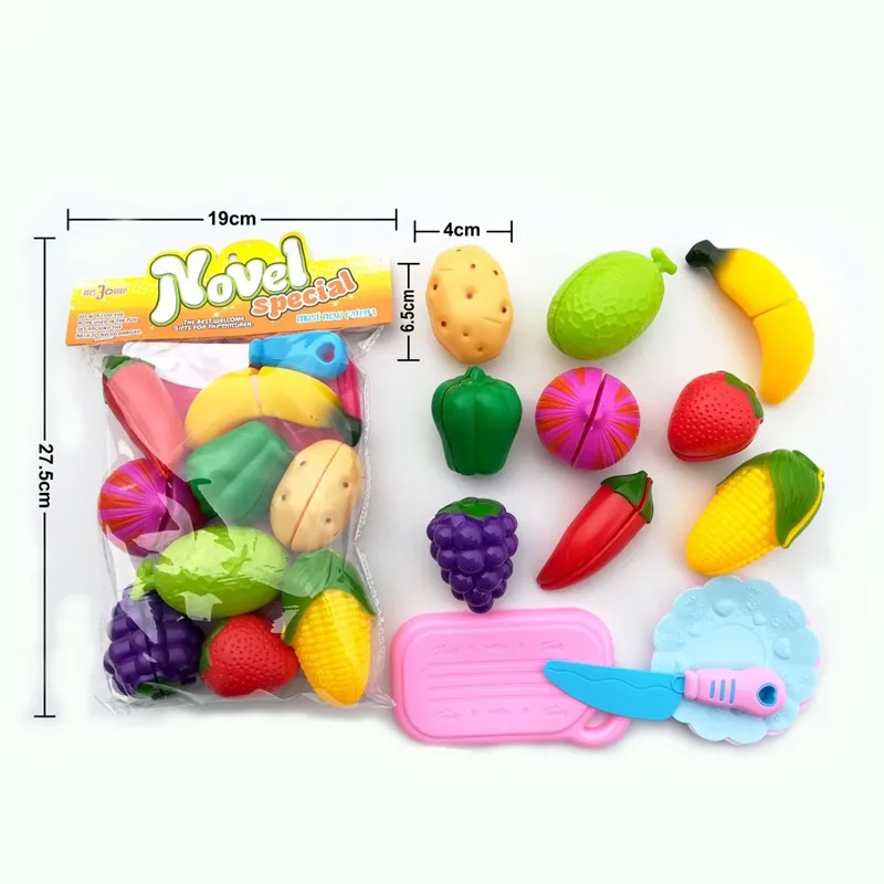 Kitchen Toys Children's Play House Toy Cut Fruit Plastic Vegetables Kitchen Baby Game Kids Toys Pretend Playset Educational Infant Toys