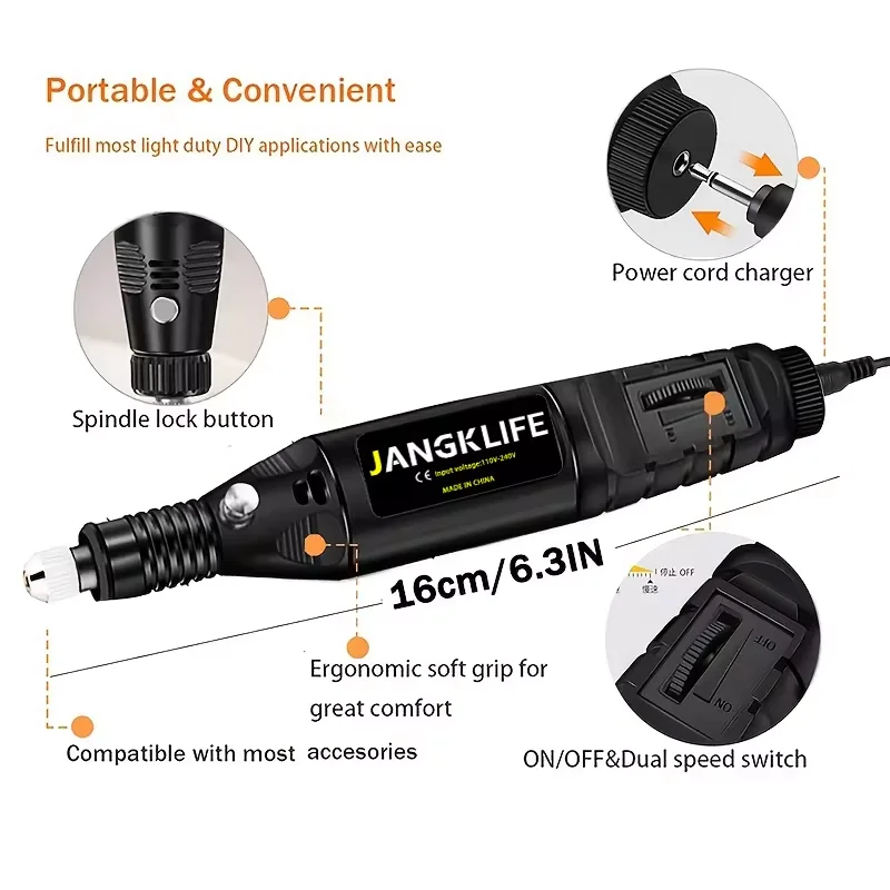 9V Mini Drill Electric Carving Pen Variable Speed Rotary Tools Kit Engraver for Grinding Polishing 2