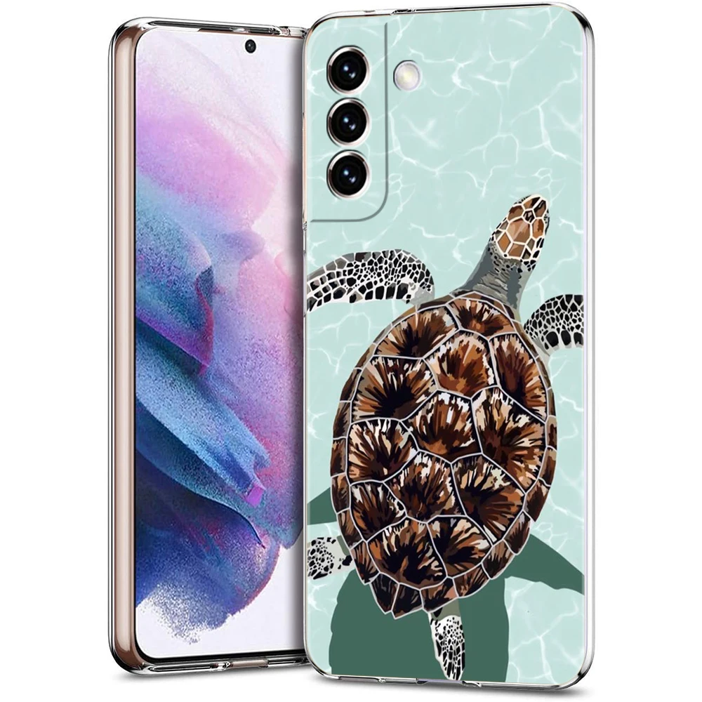 Ocean Blue Sea Turtle Cartoon Soft Clear Phone Case