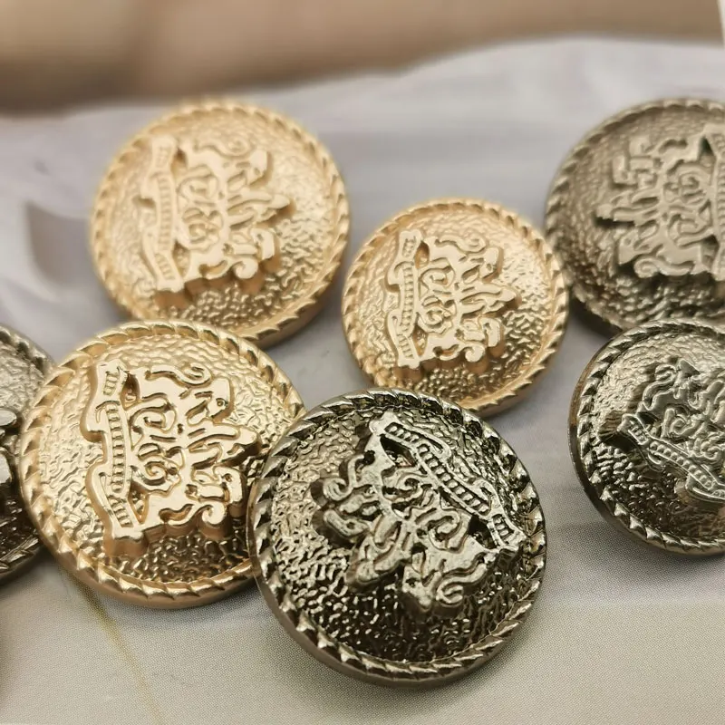 의류용 고급 재봉 장식 단추, 공예 재료, DIY 재봉 액세서리, 금속 단추, 18mm, 22mm, 10 개