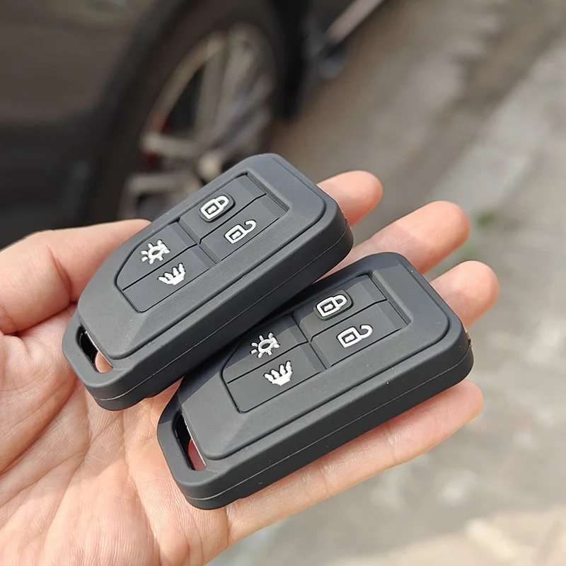 Key Case Cover Soft Rubber silicone remote key cover shell car chain key case for volvo fh16 rc FM EVRO 6 fh truck accessories semi 4 buttons