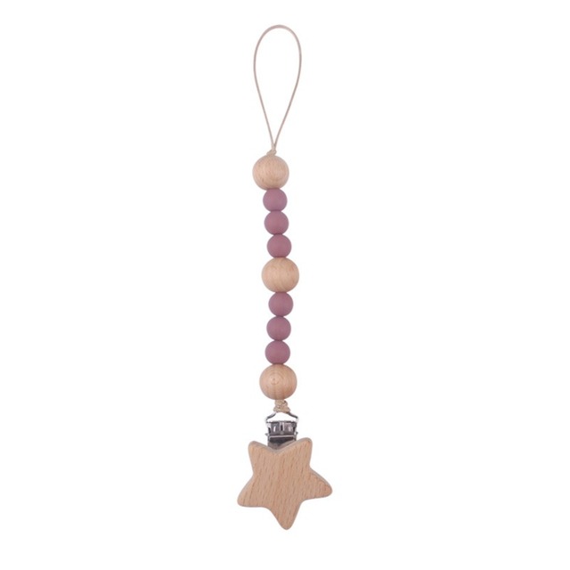 Wood Chew Beads Pacifier Clips Dummy Chain Holder Cute Soother Chains Nipple Appease Baby Teething Toy Baby Chew