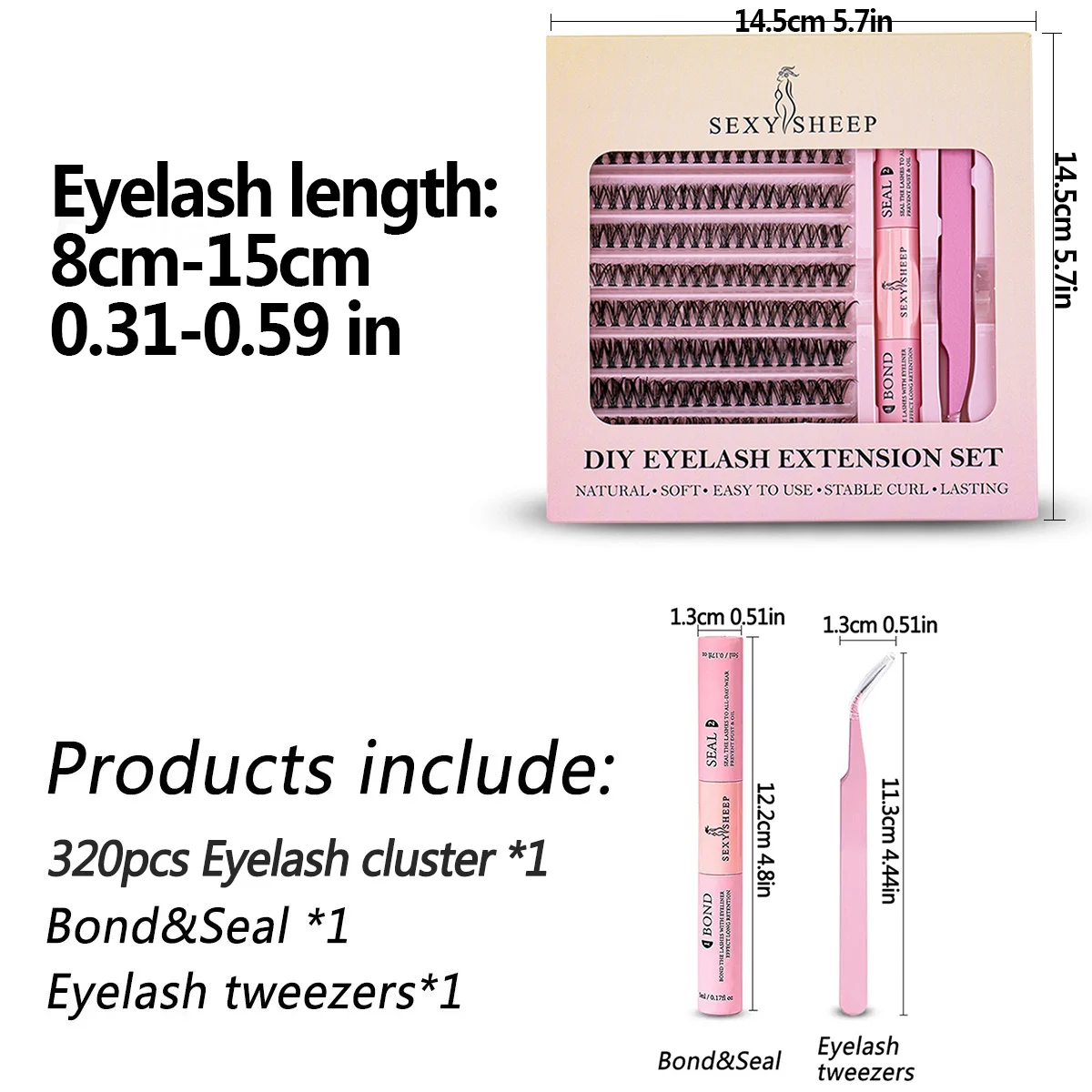 DIY eyelash set 200 eyelash clusters 30D 40D 50D extension makeup tool with glue and tweezers lash extension kit eyelash set