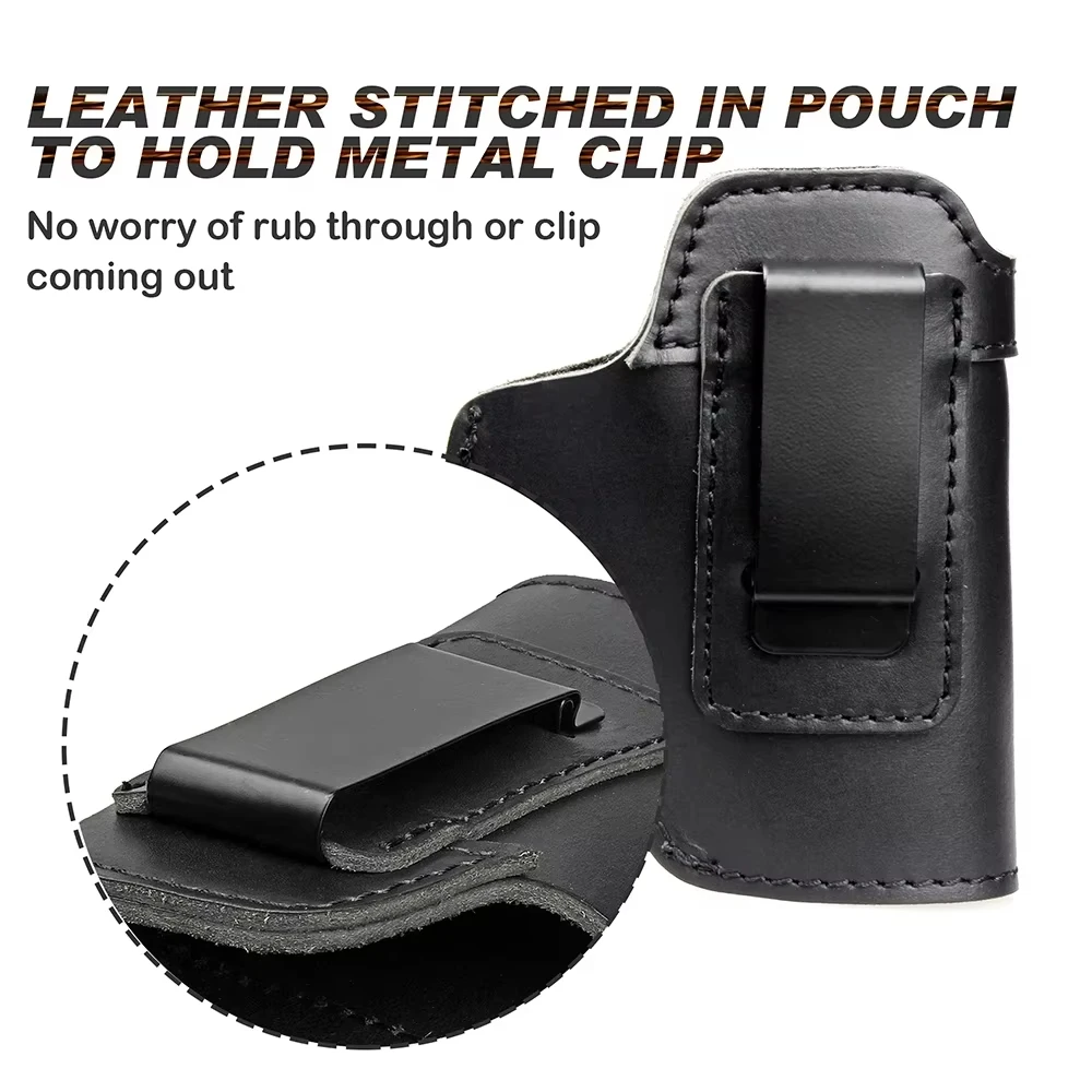 Left RIGHT Tactical Leather Holster for Concealed Carry Airsoft IWB Gun Holsters for Glock 17 19 43X Sig P365 9mm Hunting