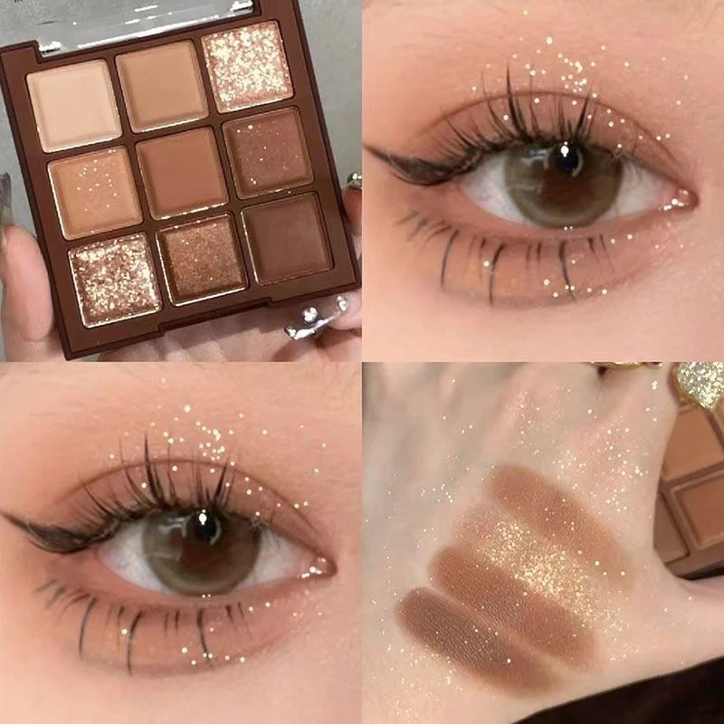 Chocolate Eyeshadow Tray Earth Color Matte Glitter Eyeshadow eye shadow eye shadow plate