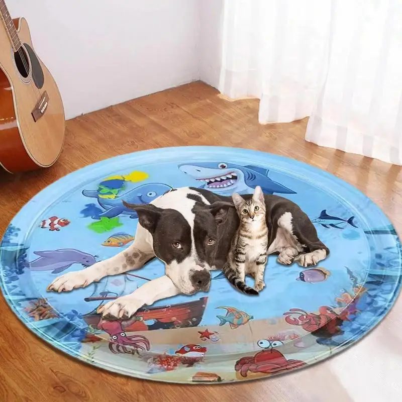 

Водяной коврик для младенцев, домашних животных, детей, мультяшный детский веселый водный игровой коврик для сенсорного развития, водные игровые коврики, игрушки для использования на открытом воздухе