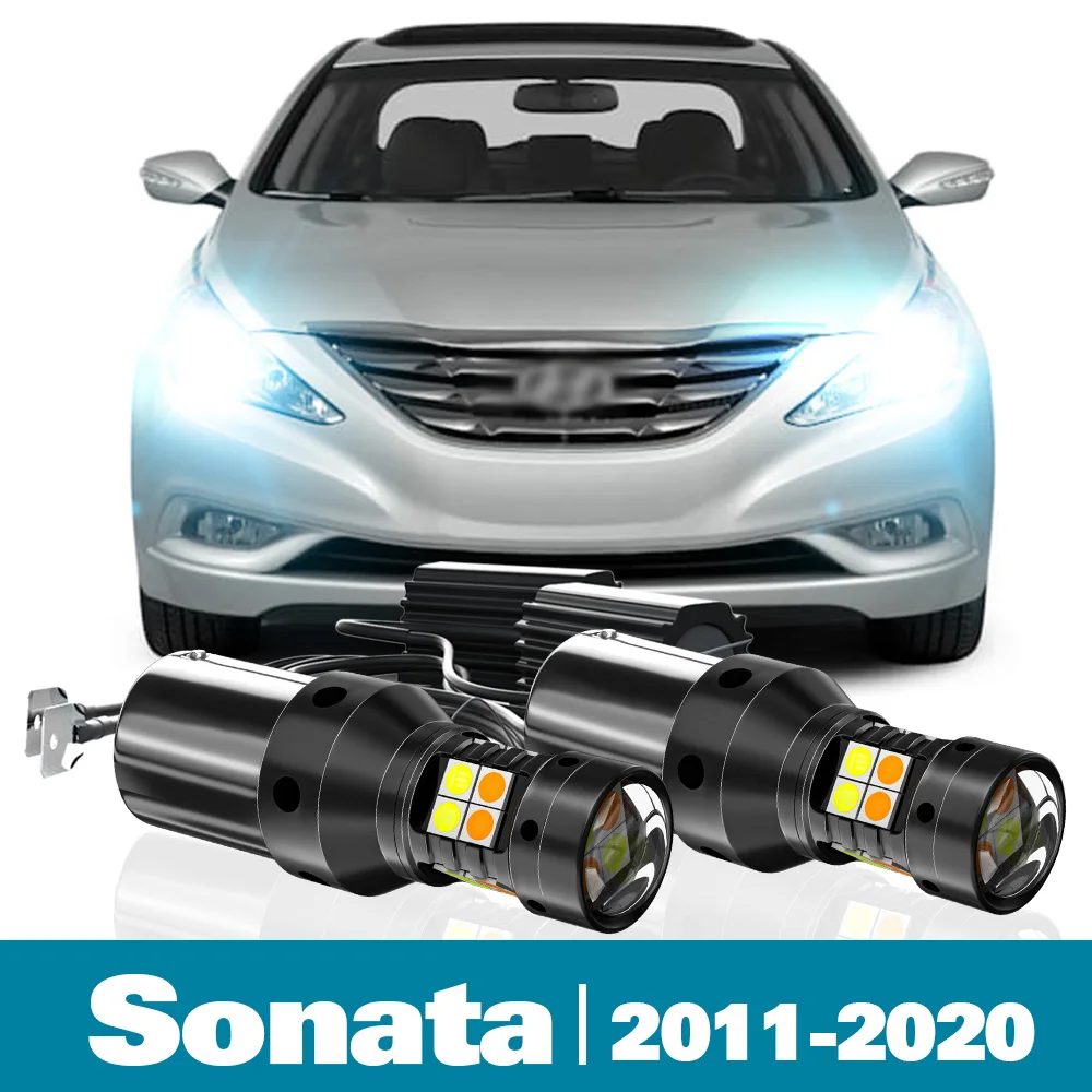 

2pcs LED Dual Mode Turn Signal+Daytime Running Light DRL For Hyundai Sonata 6 7 8 Accessories 2011-2020 2015 2016 2018 2019