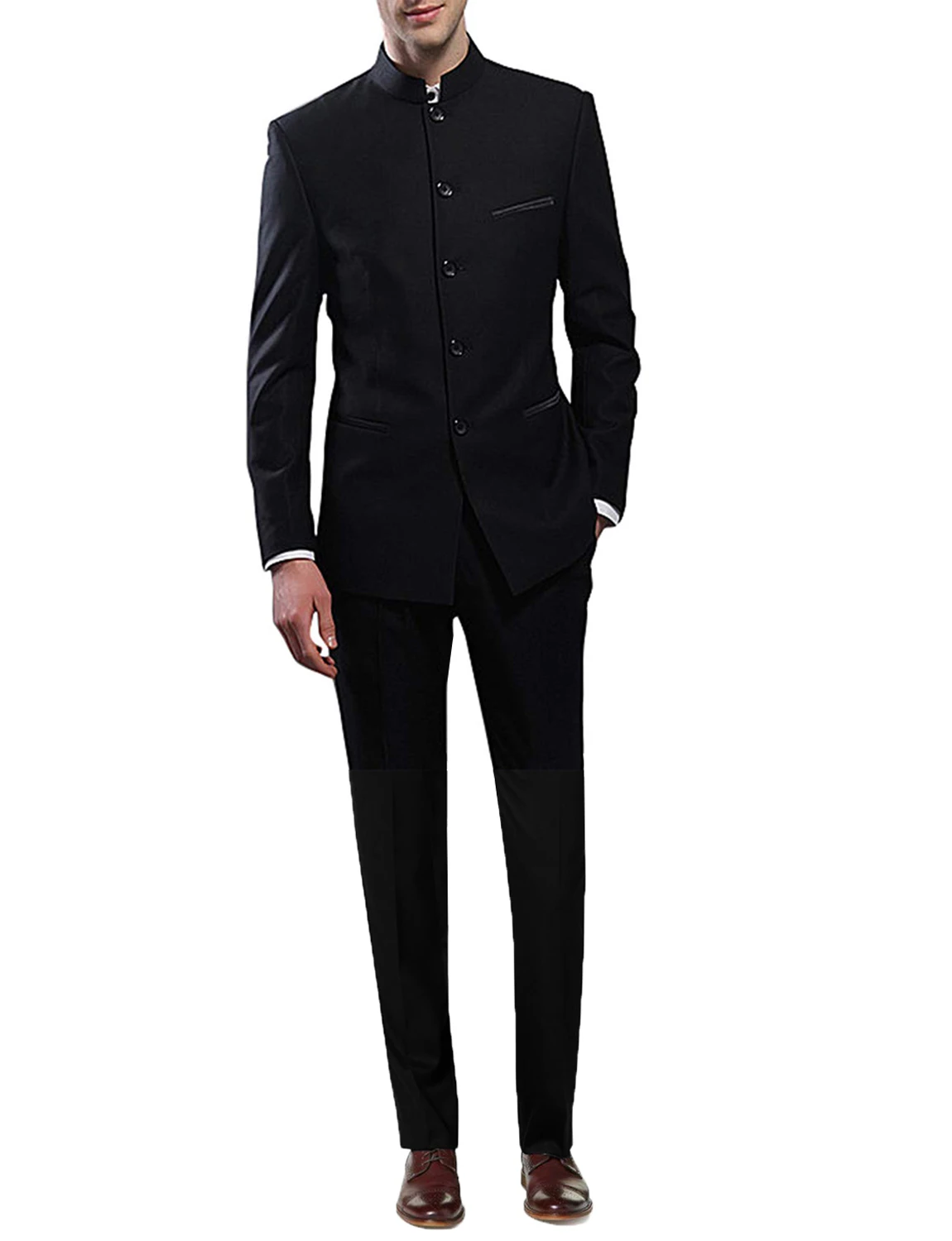 

Men's 2-Piece Suit Single Breasted Stand Collar Business Wedding Party Tuxedos
