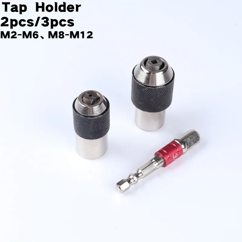 2-teiliges/3-teiliges Gewindebohrer-Set, M2-M6/M8-M12 Vierkant-Gewindebohrer, kompatibel mit Elektrobohrmaschinen, 3/8-Zoll-Vierkantantrieb, mit Sechskant-Adapter für höchste Vielseitigkeit, zum Arbeiten mit Vierkant-Gewindebohrern zur Gewindeherstellung. – Detail 2