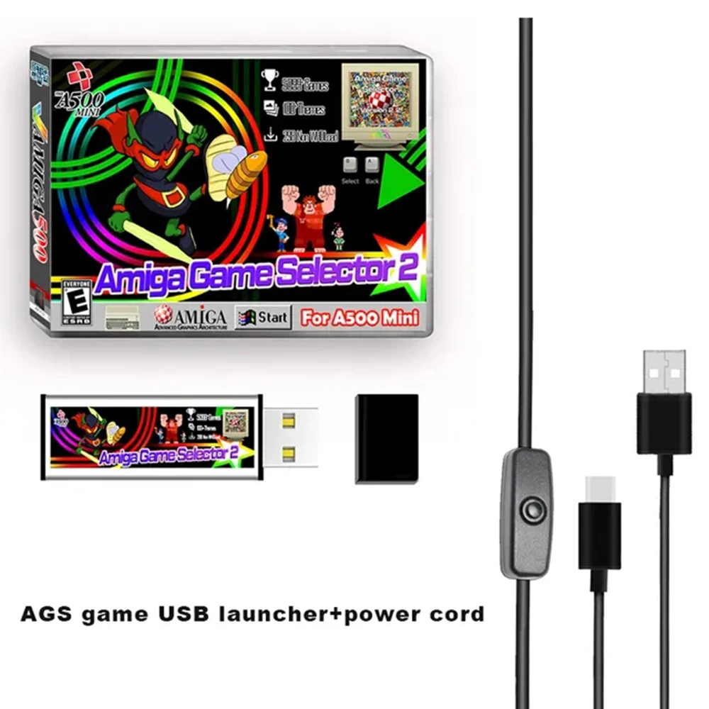 新しい Amiga 500 ミニ ゲーム ランチャー V2.2 AGS ゲーム USB 
