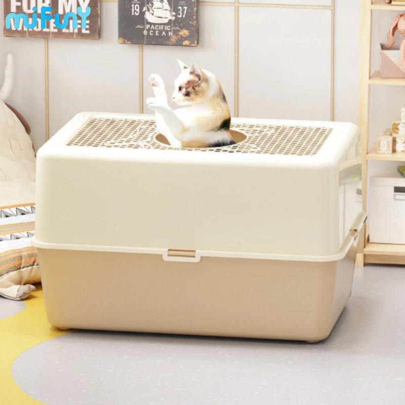 

MiFuny Cat Litter Box Closed Top in Type Cat Toilet Splash Proof Sandboxes for Cat Deodorization Large Kitten Pet Accessories