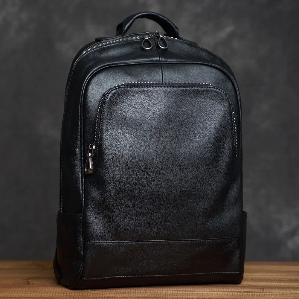 

Multifunctional Cow Leather Travel Leather Backpack For Men's Bag Computer Leisure Genuine 16inch Backpack ZRCX Shoulder Bag