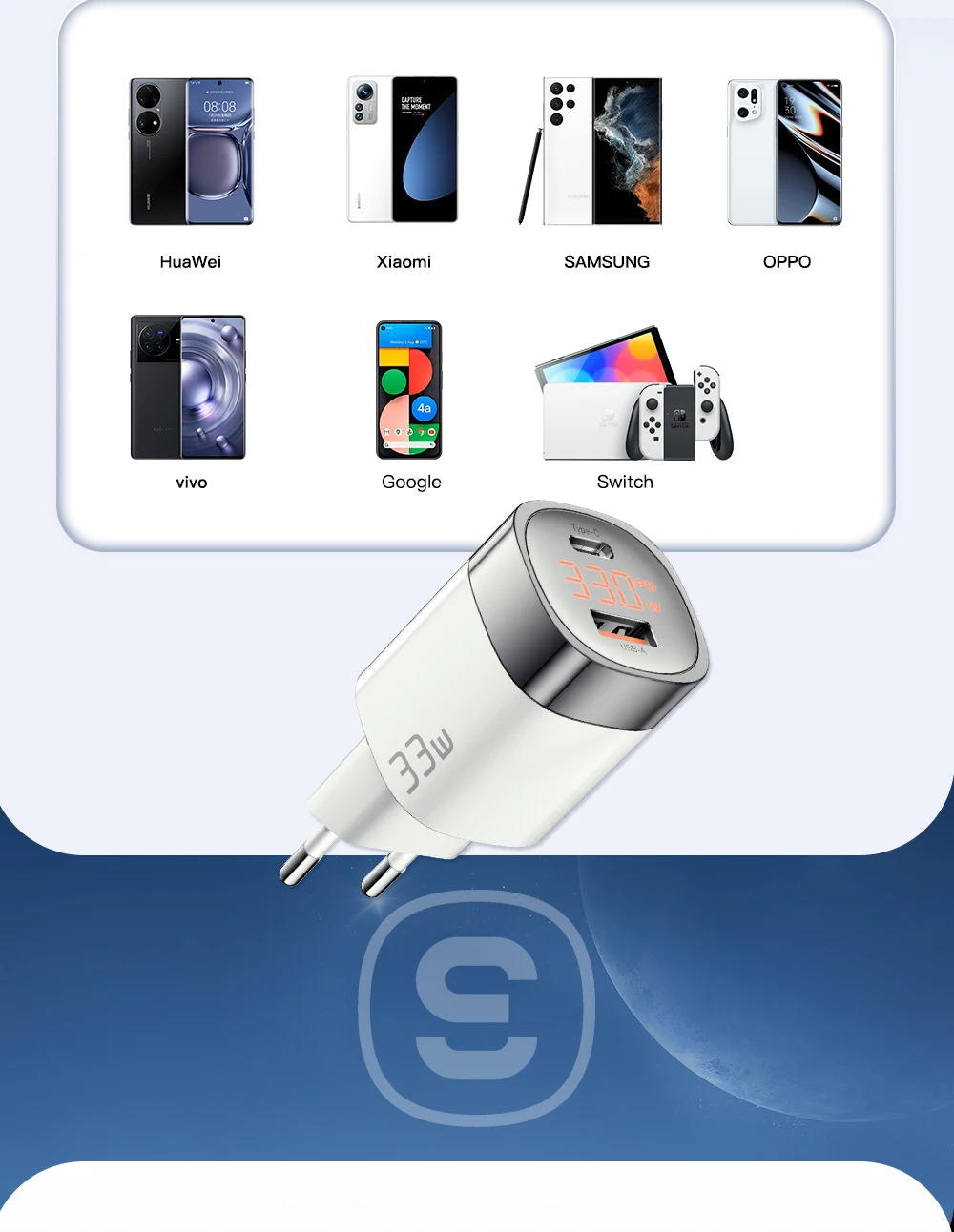 Essager 33W GaN USB C Charger Digital Display PD Fast Charging For iPhone 13 12 Max Pro iPad For Xiaomi Poco Samsung Charger Es