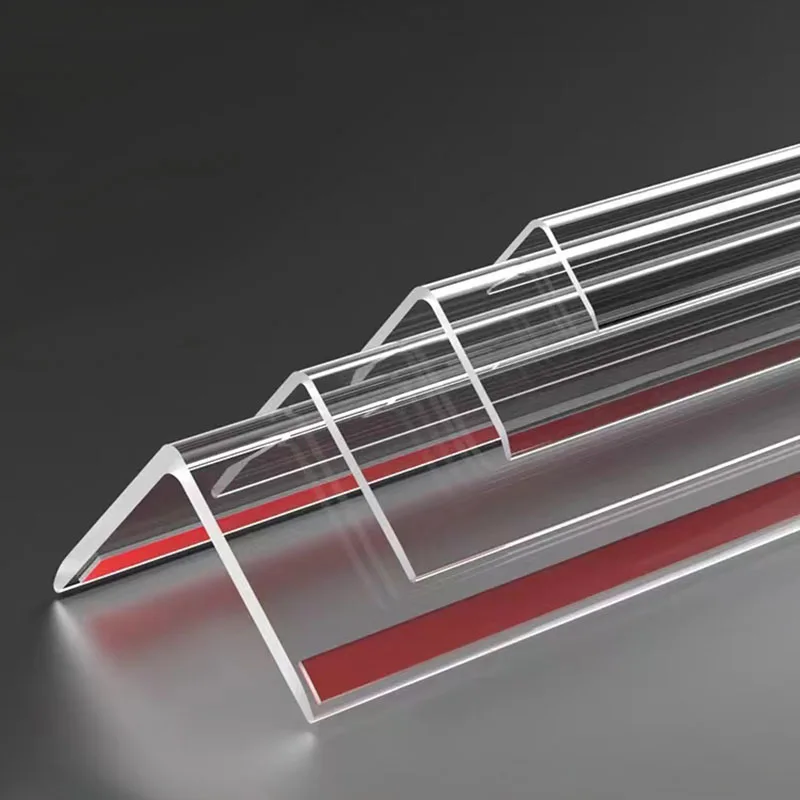 L-shaped Acrylic Transparent Corner Protection Strip Right Angle Plastic Bar External Corner Anti-collision Strip